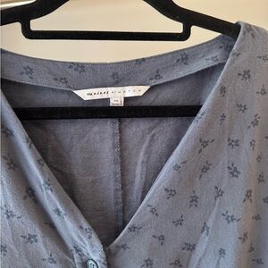 Natural Fiber Maternity Jumpsuit in Dainty Blue Floral